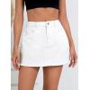 imageMilumia Womens High Waist Bodycon Denim Mini Skirt Y2K Raw Hem Jean SkirtWhite