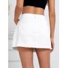 imageMilumia Womens High Waist Bodycon Denim Mini Skirt Y2K Raw Hem Jean SkirtWhite