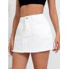 imageMilumia Womens High Waist Bodycon Denim Mini Skirt Y2K Raw Hem Jean SkirtWhite