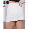 imageMilumia Womens High Waist Bodycon Denim Mini Skirt Y2K Raw Hem Jean SkirtWhite Solid