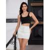 imageMilumia Womens High Waist Bodycon Denim Mini Skirt Y2K Raw Hem Jean SkirtWhite Solid