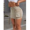 imageMilumia Womens High Waisted Cargo Denim Skirt Y2K Bodycon Jean Mini Skirts Brown XSmall