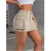 imageMilumia Womens High Waisted Cargo Denim Skirt Y2K Bodycon Jean Mini Skirts Brown XSmall