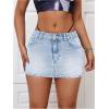 imageMilumia Womens Low Waisted Denim Skirt Going Out Bodycon Mini Jean SkirtsLight Wash