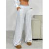 imageMilumia Womens Low Waisted Sweatpants Striped Wide Leg Loose Fit Long PantsGrey