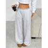 imageMilumia Womens Low Waisted Sweatpants Striped Wide Leg Loose Fit Long PantsGrey