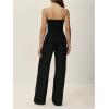 imageMilumia Womens Metal Button Front Denim Tube Top Elegant Sleeveless Bandeau TopsBlack
