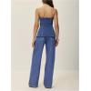 imageMilumia Womens Metal Button Front Denim Tube Top Elegant Sleeveless Bandeau TopsMedium Wash