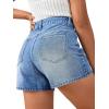 imageMilumia Womens Mid Rise Jean Shorts Straight Leg Casual Denim Shorts with PocketBlue