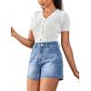 imageMilumia Womens Mid Rise Jean Shorts Straight Leg Casual Denim Shorts with PocketBlue