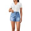 imageMilumia Womens Mid Rise Jean Shorts Straight Leg Casual Denim Shorts with PocketBlue