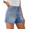 imageMilumia Womens Mid Rise Jean Shorts Straight Leg Casual Denim Shorts with PocketBlue