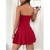 imageMilumia Womens Pleated Mini Tube Top Dress Sleeveless A Line Bandeau Short DressesRed Solid