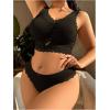 imageMilumia Womens Plus Size Bow Lace Bralette Lingerie Set bra and panty setsBlack