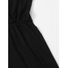 imageMilumia Womens Plus Size Cami Romper Wrap V Neck Spaghetti Straps Casual Short JumpsuitBlack