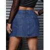imageMilumia Womens Plus Size Casual Jean Skirt High Waisted Pocket Denim Short Mini Skirts