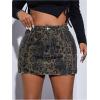 imageMilumia Womens Plus Size Leopard Print Button Front Mini Skirt High Waisted SkirtMulticolor