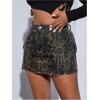 imageMilumia Womens Plus Size Leopard Print Button Front Mini Skirt High Waisted SkirtMulticolor
