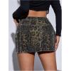 imageMilumia Womens Plus Size Leopard Print Button Front Mini Skirt High Waisted SkirtMulticolor
