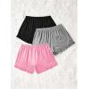 imageMilumia Womens Plus Size Pajama Shorts 3 Pack Ruffle Hem Sleep Lounge Pj ShortsBlack Grey Pink