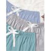 imageMilumia Womens Plus Size Pajama Shorts 3 Pack Ruffle Hem Sleep Lounge Pj ShortsBlue Grey Green