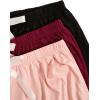 imageMilumia Womens Plus Size Pajama Shorts 3 Pack Ruffle Hem Sleep Lounge Pj ShortsBurgundy and Black