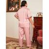 imageMilumia Womens Plus Size Satin Pajama Set 2 Piece Notch Collar Sleepwear LoungewearDusty Pink Plain