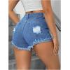 imageMilumia Womens Ripped Distressed Skinny Denim Shorts High Waist Cut Out Raw Hem Short Jeans with Pockets
