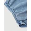 imageMilumia Womens Ruched Denim Halter Top Trendy Backless Asymmetrical Tank TopsLight Wash