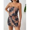 imageMilumia Womens Summer Tie Dye Strapless Tube Top Shorts Jumpsuit Sleeveless RomperBrown and Black