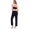 imageMilumia Womens Two Piece Outfit Houndstooth Plaid Crop Tank Top and Pants SetPlain Black