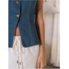 imageMilumia Womens Vintage Button Down Denim Tank Top Split Hem Sleeveless VestsBlue