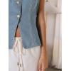 imageMilumia Womens Vintage Button Down Denim Tank Top Split Hem Sleeveless VestsLight Wash