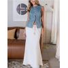 imageMilumia Womens Vintage Button Down Denim Tank Top Split Hem Sleeveless VestsLight Wash