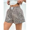imageMilumia Womens Y2K Leopard Print Boxer Shorts Casual Elastic Waist Mini ShortsBrown