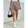 imageMilumia Womens Y2K Leopard Print Boxer Shorts Casual Elastic Waist Mini ShortsBrown