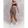 imageMilumia Womens Y2K Leopard Print Boxer Shorts Casual Elastic Waist Mini ShortsRust Brown