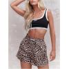 imageMilumia Womens Y2K Leopard Print Boxer Shorts Casual Elastic Waist Mini ShortsRust Brown