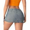 imageMilumia Womens Y2k Denim Mini Skirt Trendy Low Waisted Short Jean SkirtsRetro Blue