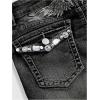 imageMilumia Womens Y2k Rhinestone Decor Denim Shorts Punk Skinny Mini Shorts with PocketBlack