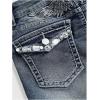 imageMilumia Womens Y2k Rhinestone Decor Denim Shorts Punk Skinny Mini Shorts with PocketBlue