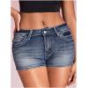imageMilumia Womens Y2k Rhinestone Decor Denim Shorts Punk Skinny Mini Shorts with PocketBlue