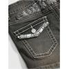 imageMilumia Womens Y2k Rhinestone Decor Denim Shorts Punk Skinny Mini Shorts with PocketGrey