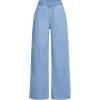 imageMilumia Girl High Elastic Waist Wide Leg Jeans Baggy Going Out Denim PantsLight Wash