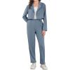 imageMilumia Girls 2 Piece Outfits Long Sleeve Crop Blazer Jacket and PantsBlue