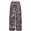 imageMilumia Girls Camo Print Wide Straight Leg Trousers Elastic Waist Track PantsGrey Brown