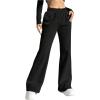 imageMilumia Girls Flared Leg Sweatpants High Waist Fleece Lined Athletic Yoga Jogger PantsBlack