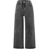 imageMilumia Girls Ripped Bell Bottom Jeans Wide Leg High Waist Denim Pants with PocketsBlack