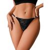 imageMilumia Women Lace Cheeky Sexy GString Thong Low Rise PantiesBlack