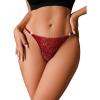 imageMilumia Women Lace Cheeky Sexy GString Thong Low Rise PantiesBurgundy